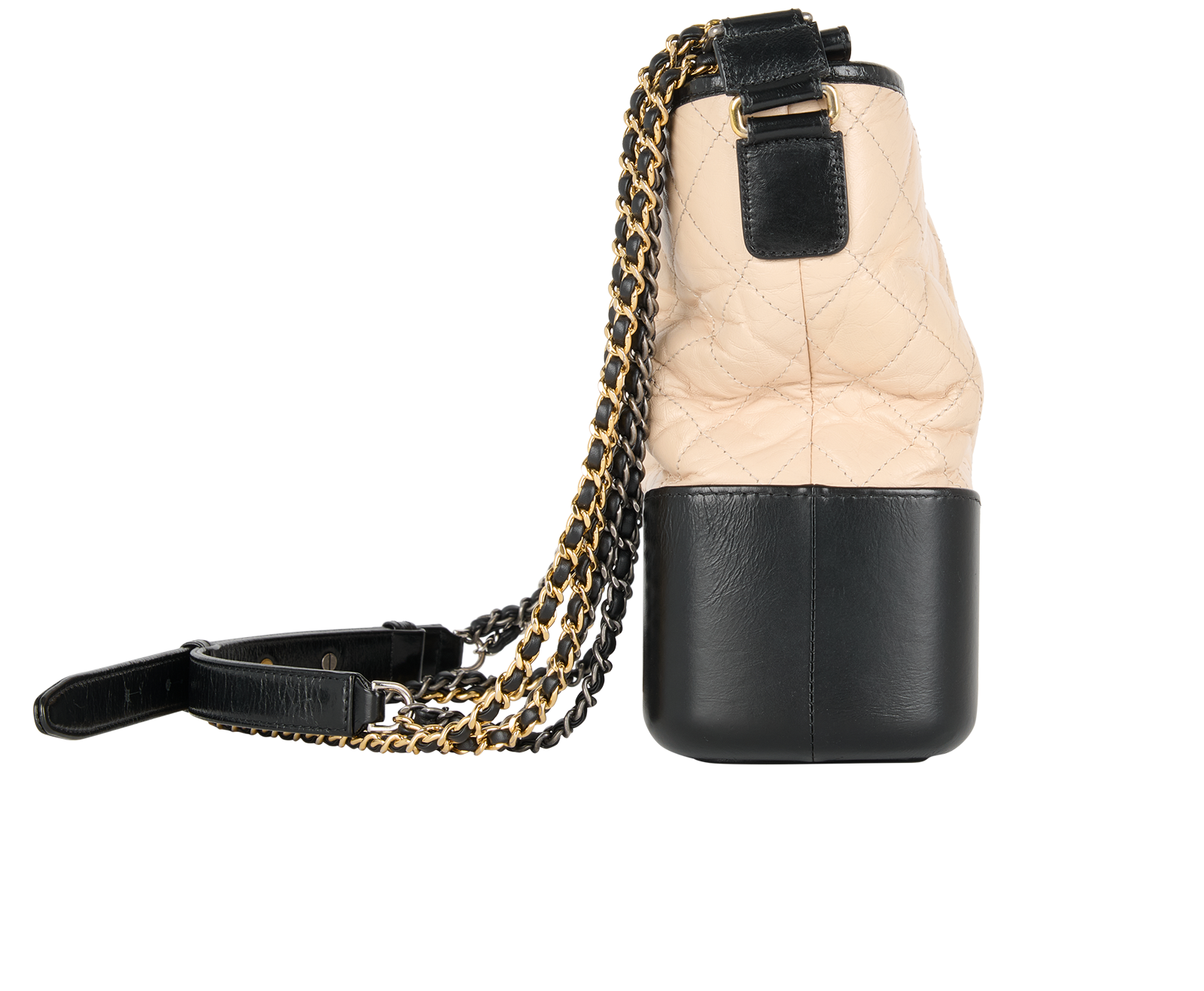 Medium Gabrielle, &pound;2,500, Handbags, Beige/Black, Leather, Side view